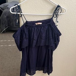 Dark blue off the shoulder top
